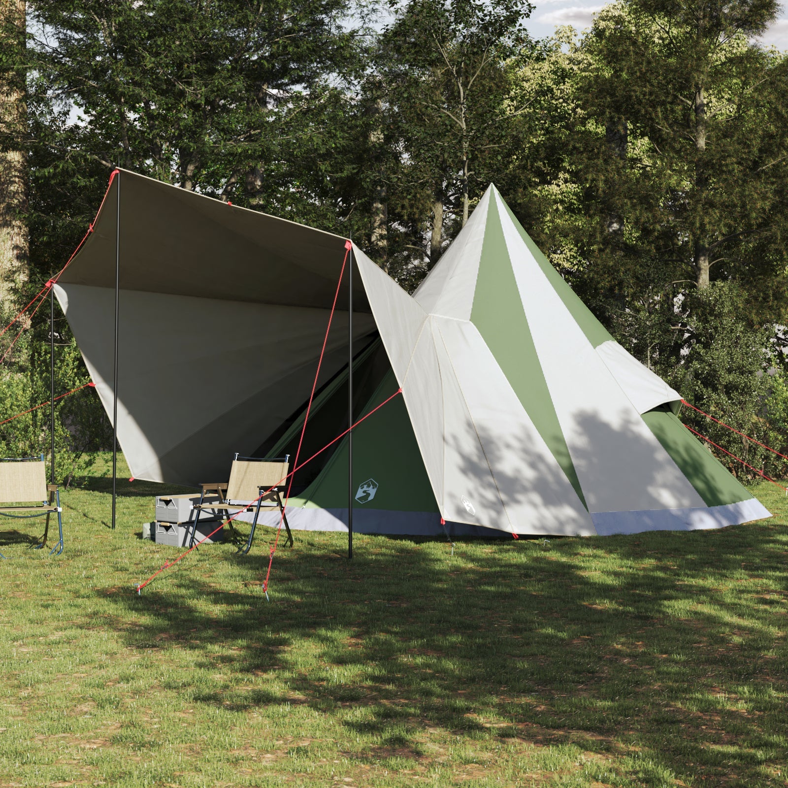 Rodzinny namiot tipi Zielony i beżowy 510 x 690 x 330 cm