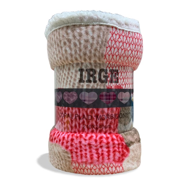 Generico Coperta in Pile Plaid con Pelliccia Singolo Shabby 135x135 cm Generico Coperta in Pile Plaid con Pelliccia Singolo Shabby 135x135 cm