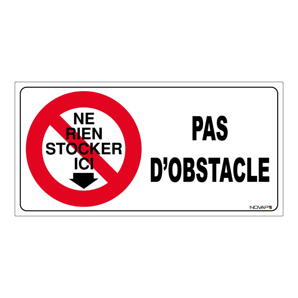 Panneau Ne Rien Stocker Ici Pas D obstacle Rigide 960x480mm 4000350 Panneau Ne Rien Stocker Ici Pas D obstacle Rigide 960x480mm 4000350