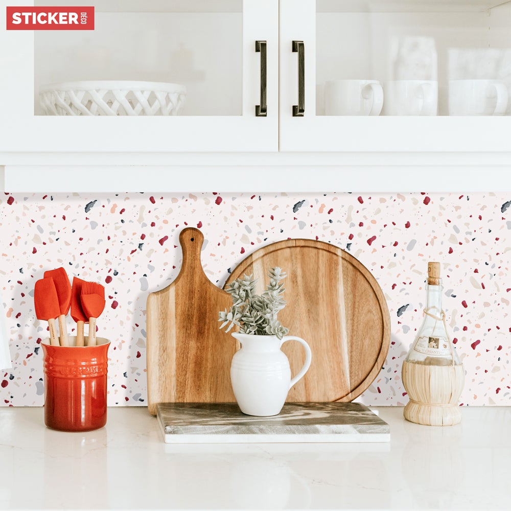 Crédence Adhésive Terrazzo Rubis - 100 x 40 cm - 4