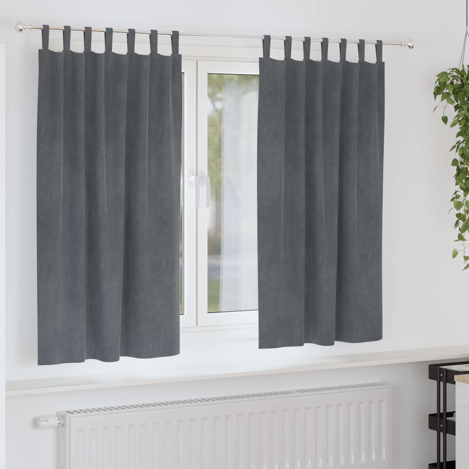 Zasłony zaciemniające 2 pcs Jasnoszary 140 x 175 cm Aksamit vidaXL