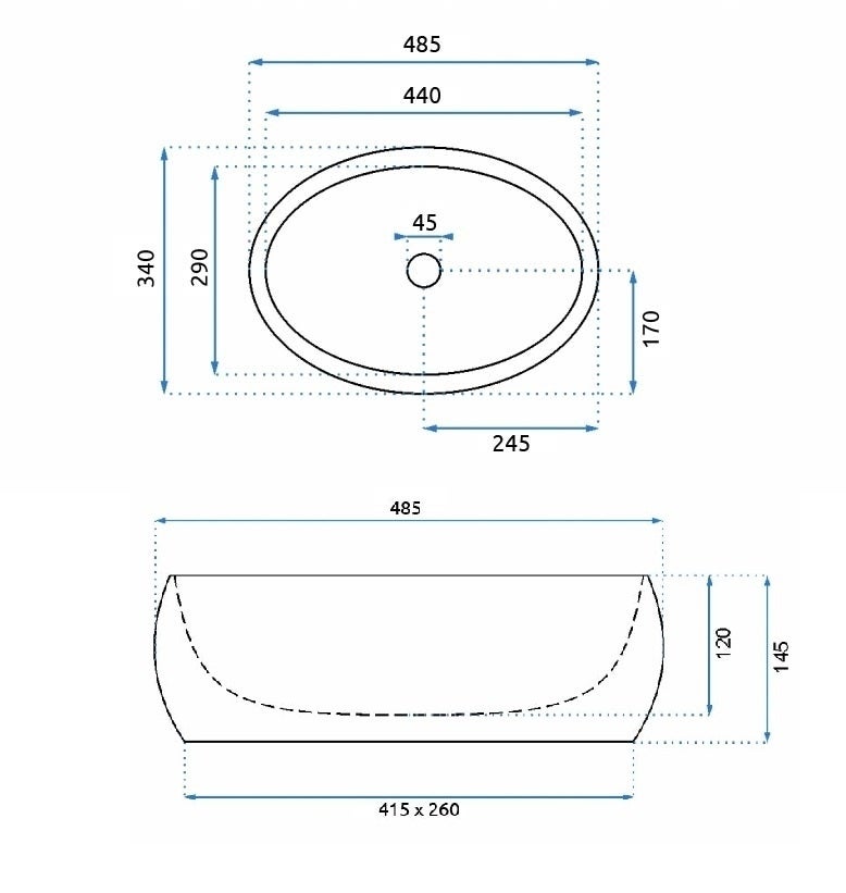 LAVABO DA APPOGGIO REA LINDA LAVA WHITE 48,5X34X14,5CM - 4