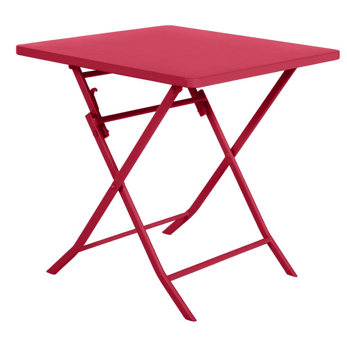Table Rouge Table à manger de jardin carré en Acier Rouge 2 places | Leroy Merlin