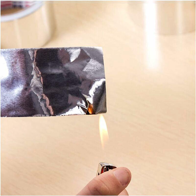 Nastro in alluminio argentato - 1 mm x 50 mm x 20 m, nastro sigillante impermeabile, nastro di rinforzo resistente alle alte temperature - 4