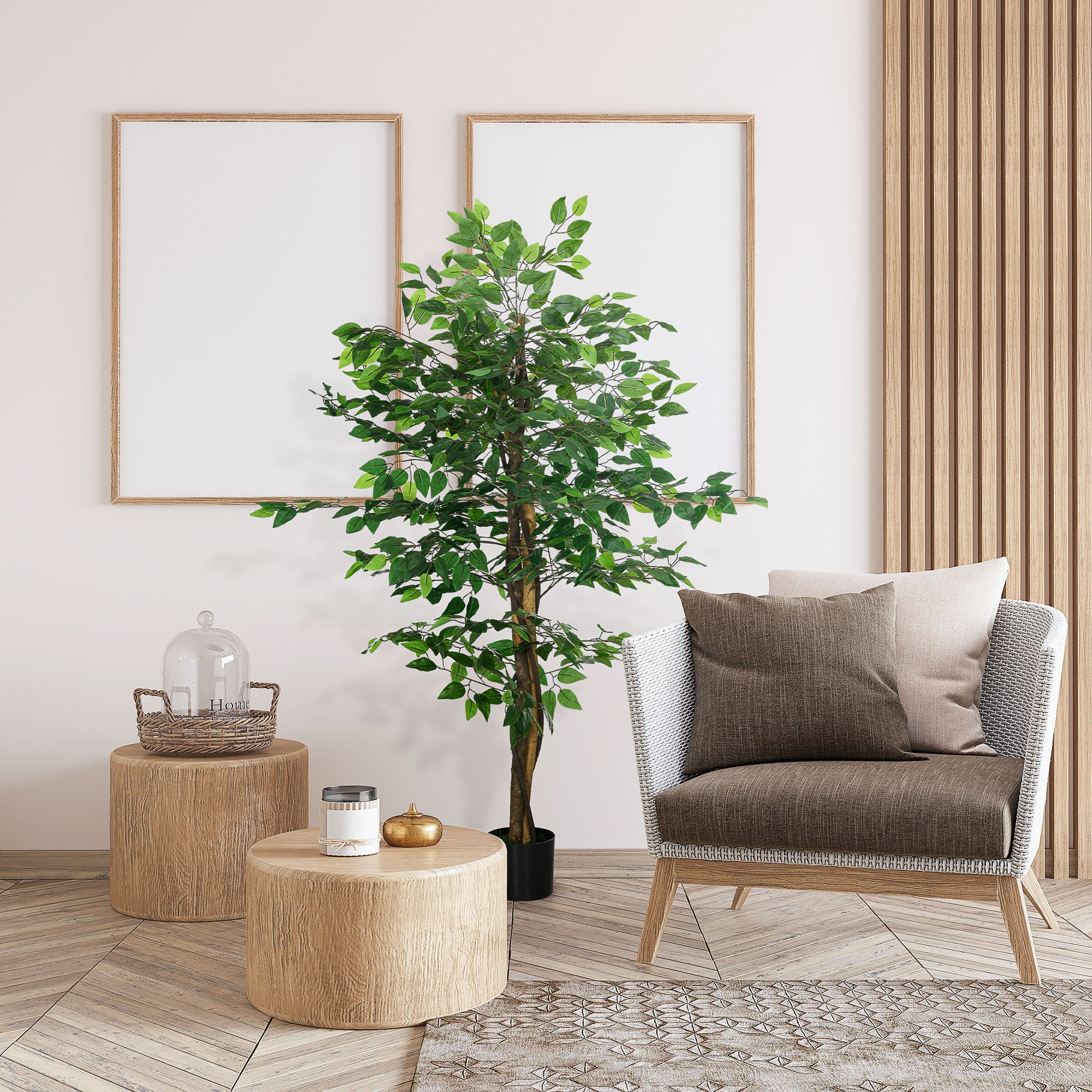 Planta Artificial HOMCOM PEVA Verde 15x15x150 cm - 2
