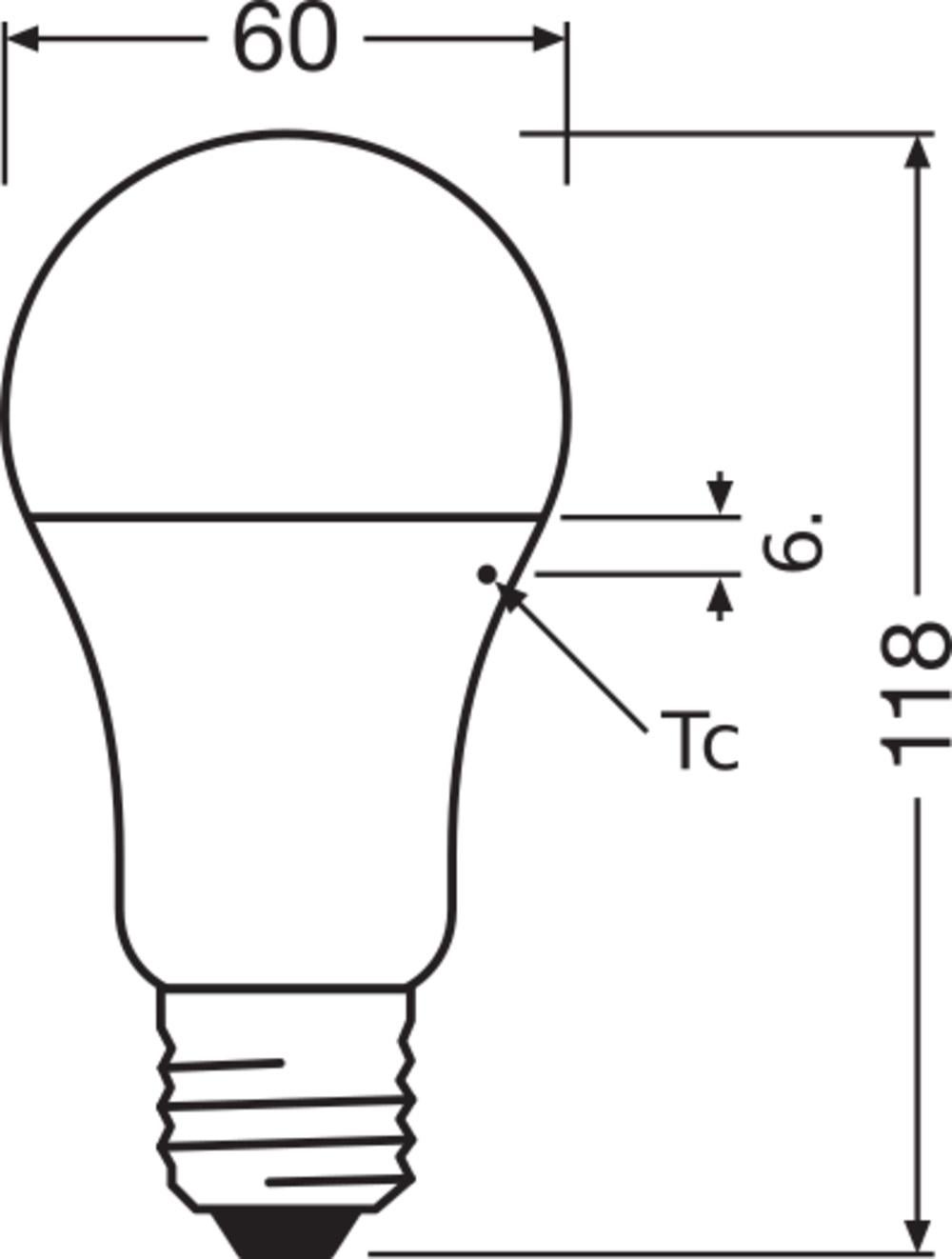 Ampoule LED E27 13W 1521 lm A60 Parathom Value Classic 4052899971097, 6500K Blanc froid - 6