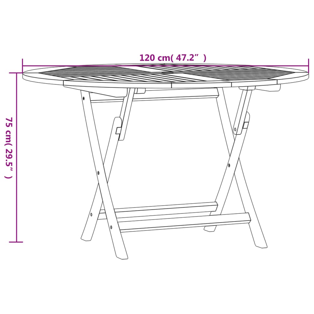 Table pliable de jardin ? 120x75 cm bois massif de teck - 5
