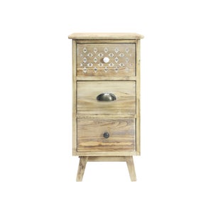 Mobili Rebecca Armoire Meuble de Rangement 3 Tiroirs Blanc Gris Bois 94x40x30 au meilleur prix