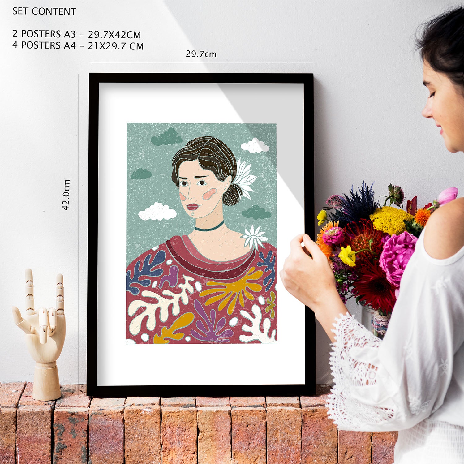 Nacnic Ensemble 6 Impressions De Garden De Style Ethnique Cadre Décoratifs Esthétiques Pour Votre Chambre Maison Impression A4 A3 Avec Des Cadre Noir - 4