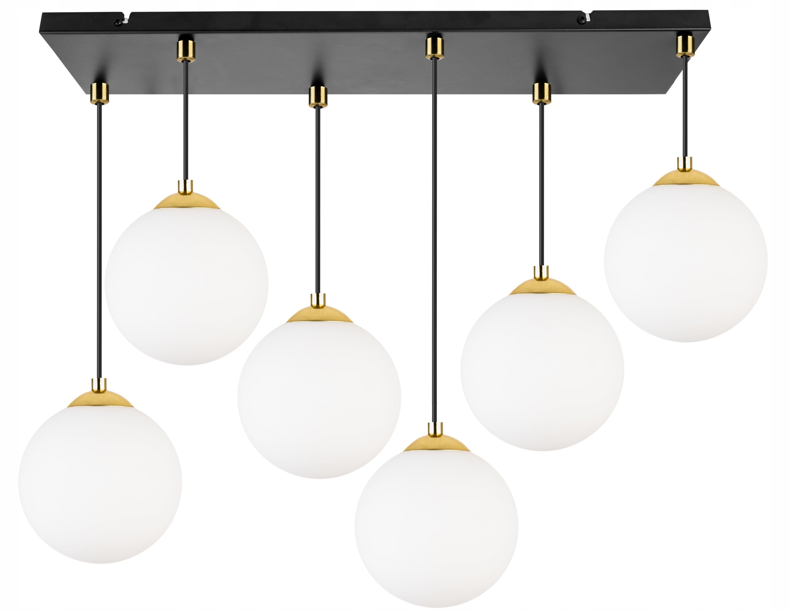 Lampa sufitowa wisząca Florence boho 6xE27 abażur kula złoto/biały Light Home LH