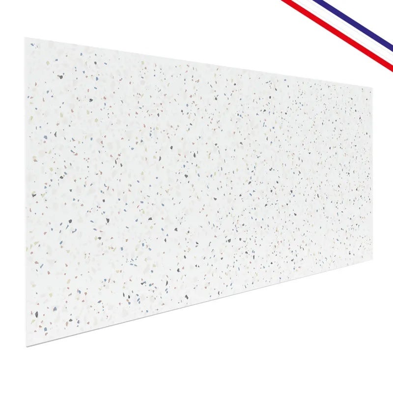 Crédence de salle de bain en PVC style terrazzo blanc 140x30 cm (en 2 bandeaux) - Bianco Terrazzo - 4