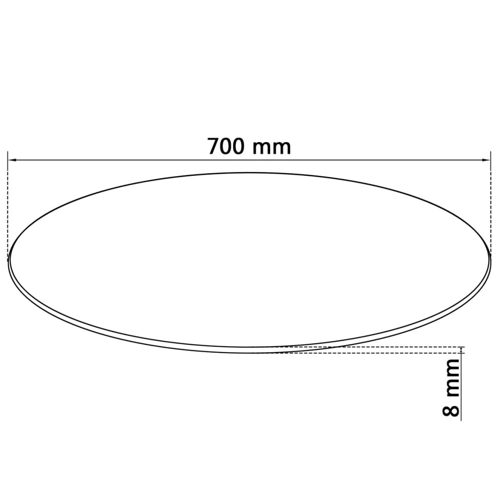 vidaXL Dessus de table rond Verre trempé 700 mm - 5