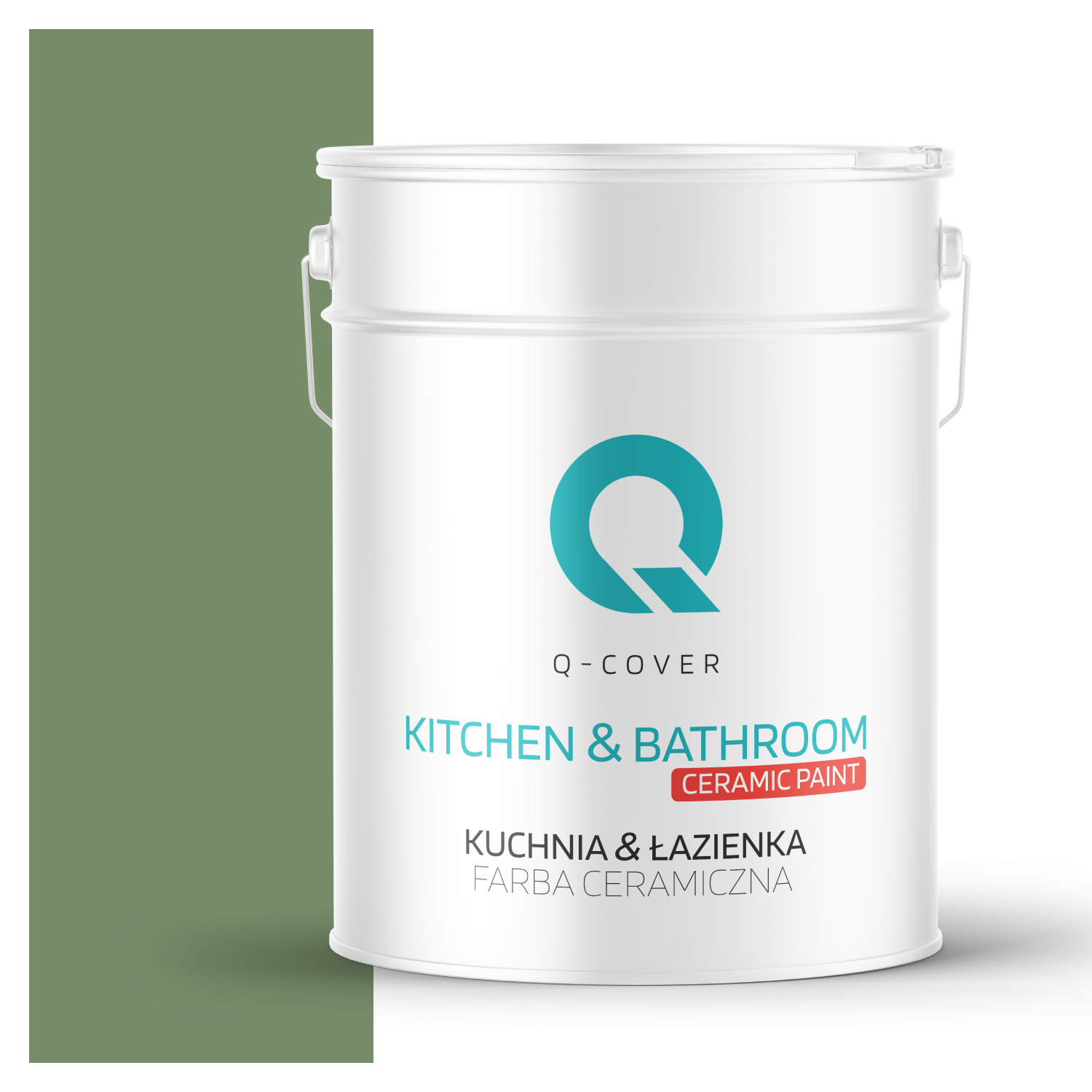 Farba Ceramiczna Kuchnia &amp; Łazienka Q-Cover Zielony ciemny H2123 Głęboki Mat 10L