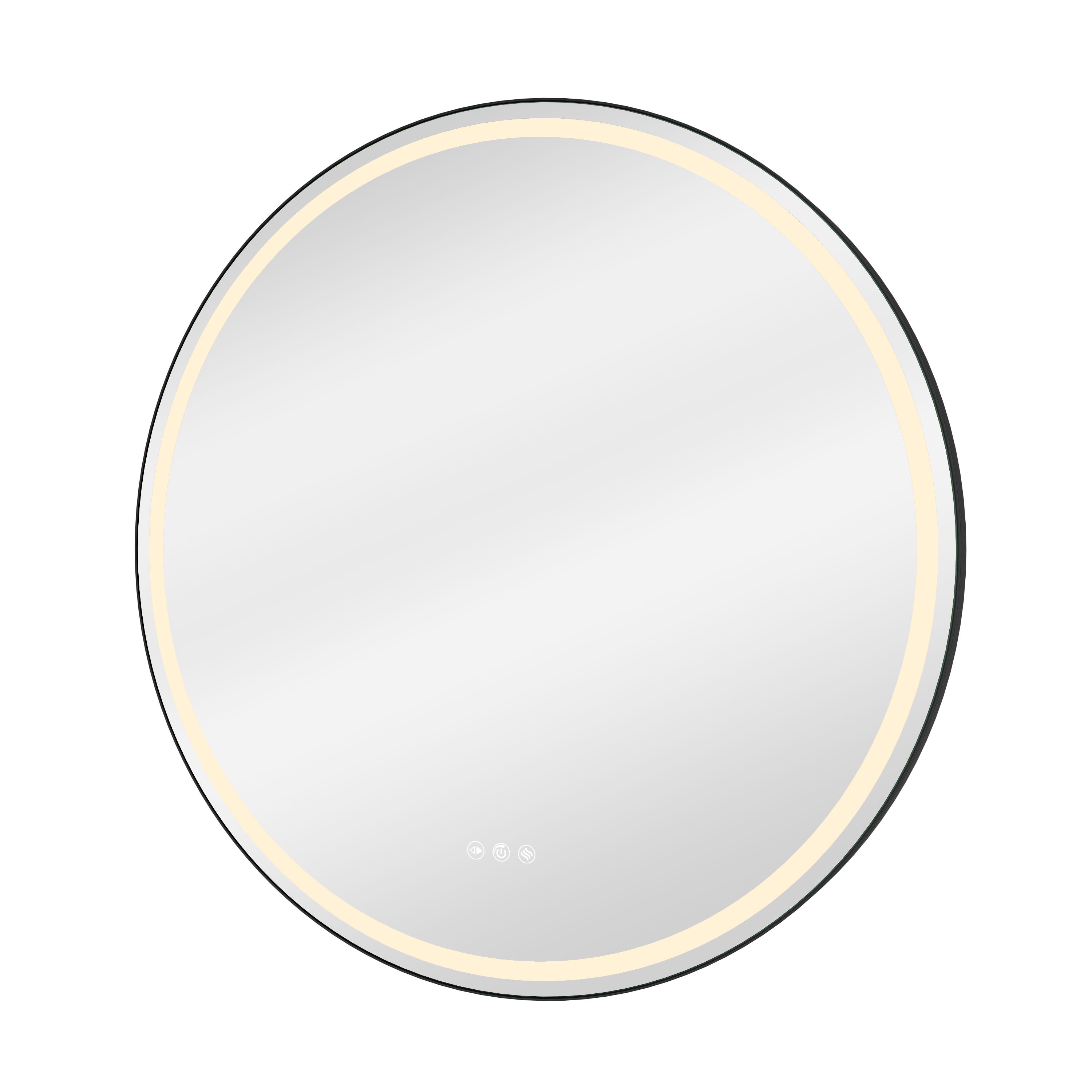 Miroir de salle de bain avec éclairage LED maquillage, Remix noir avec anti-buée, tactile 80x80 cm - 2