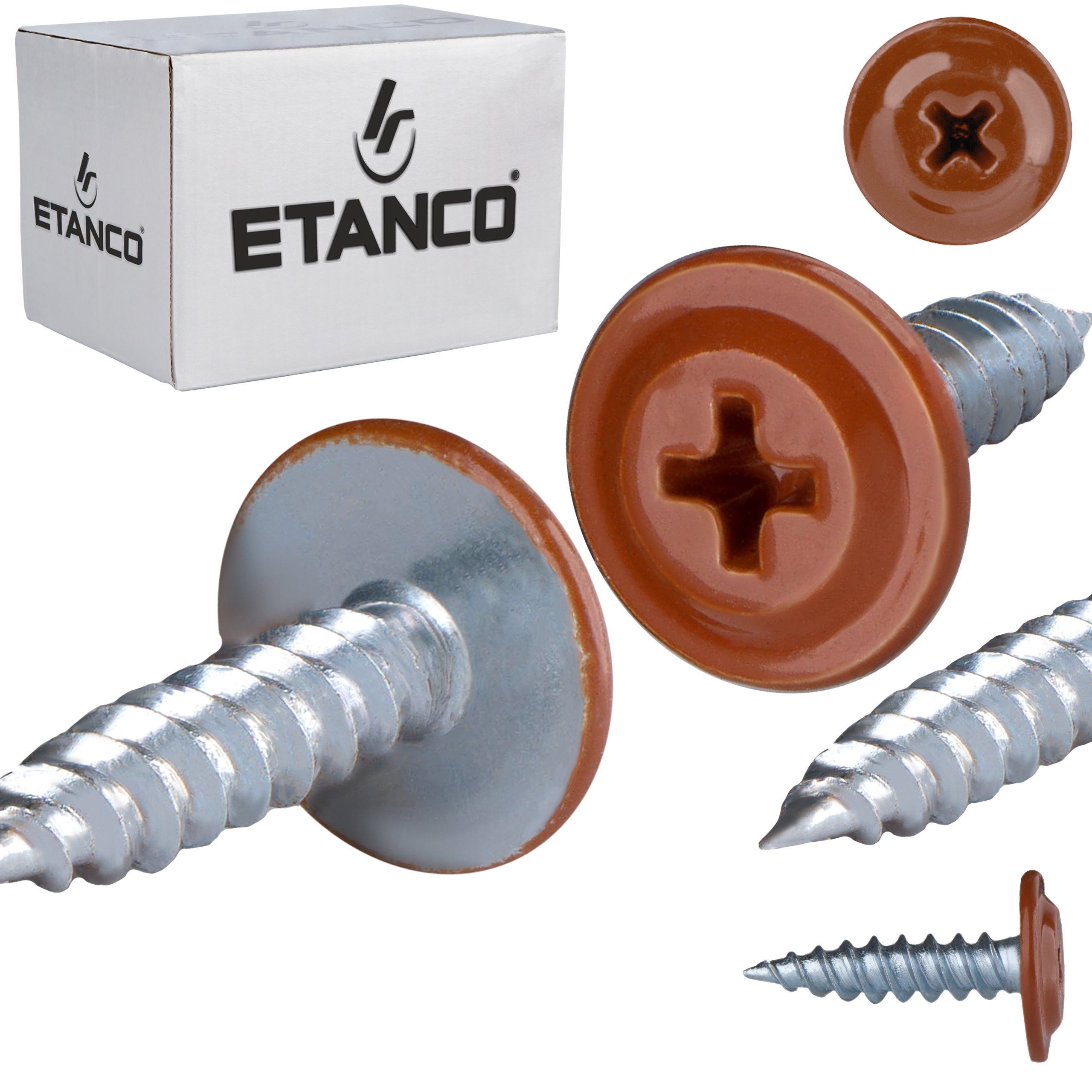 Wkręty podkładkowe Etanco GM-S 4,2x16 mm samogwintujące RAL 8004 250szt
