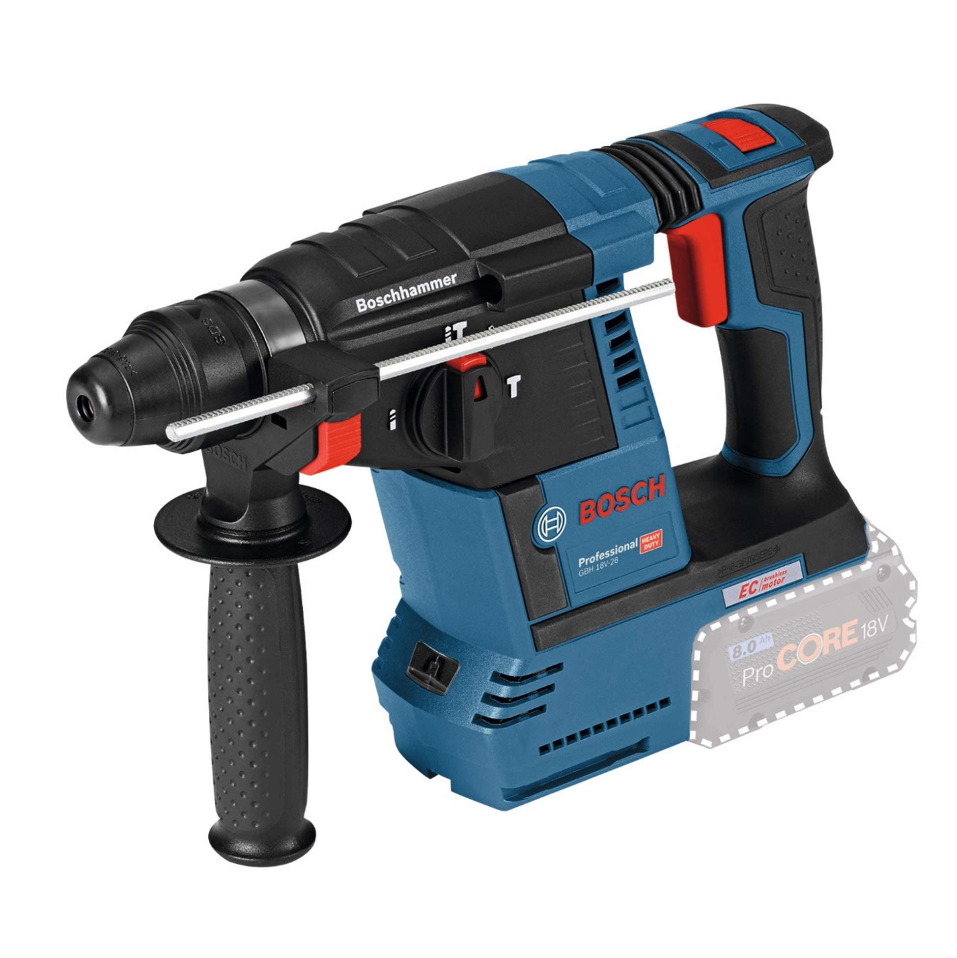 Młotowiertarka SDS BOSCH PROFESSIONAL GBH 18V-26 2.6 J, bez akumulatora - 6