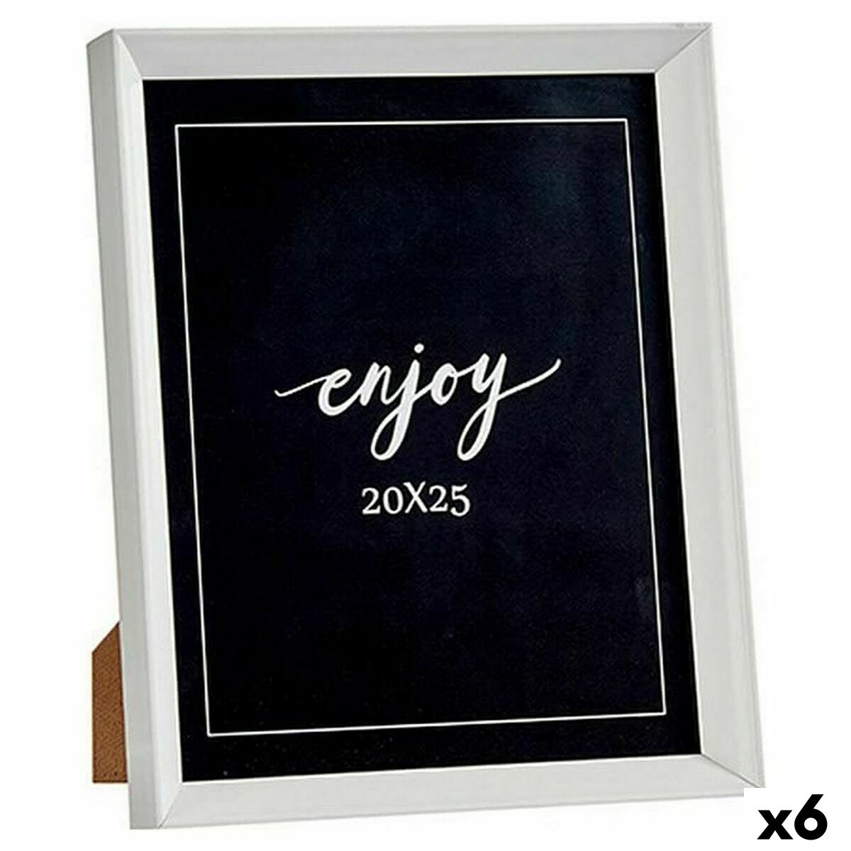 Marco de fotos blanco plástico vidrio (22,2 x 3,5 x 27,3 cm) (6 unidades) - marca: gift decor - ean: 4899888533917