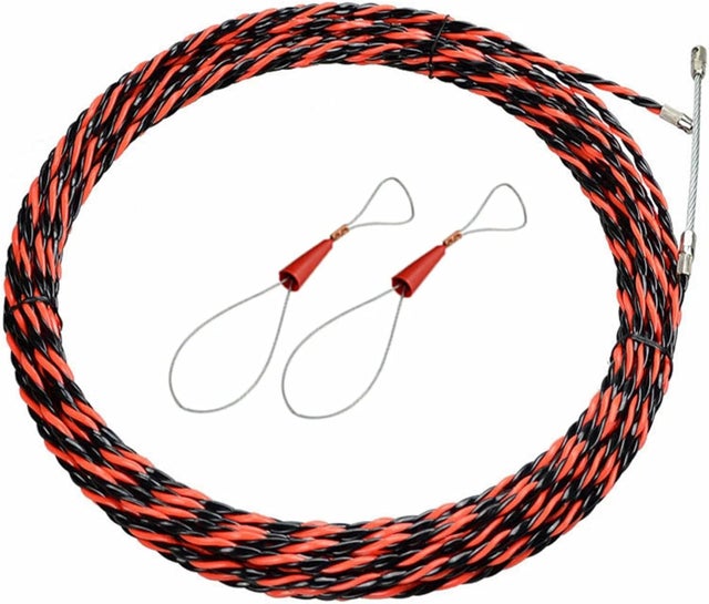 Kit para Instalação de Cabos - Ferramenta profissional de aço de 6,35 mm x 25 m para instalação de conduítes, dutos e cabos.