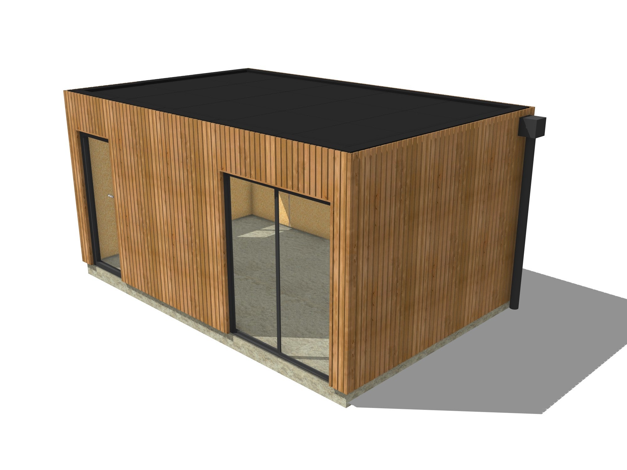 Studio de jardin investissement en bois 5,5 x 3,5 x 2,7 m / menuiseries alu k-line - 2