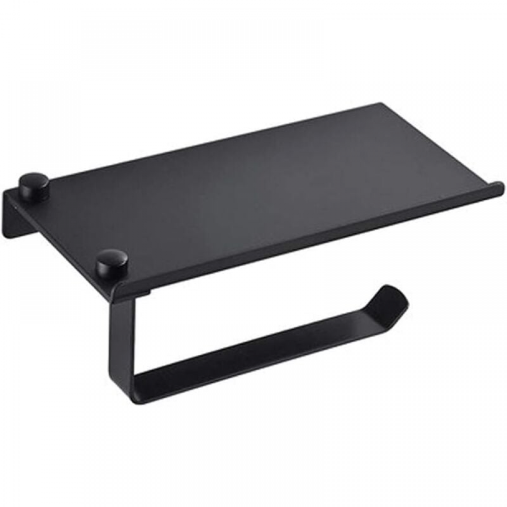 Samoprzylepny uchwyt na papier toaletowy do łazienki, uchwyt na ręczniki papierowe, czarny