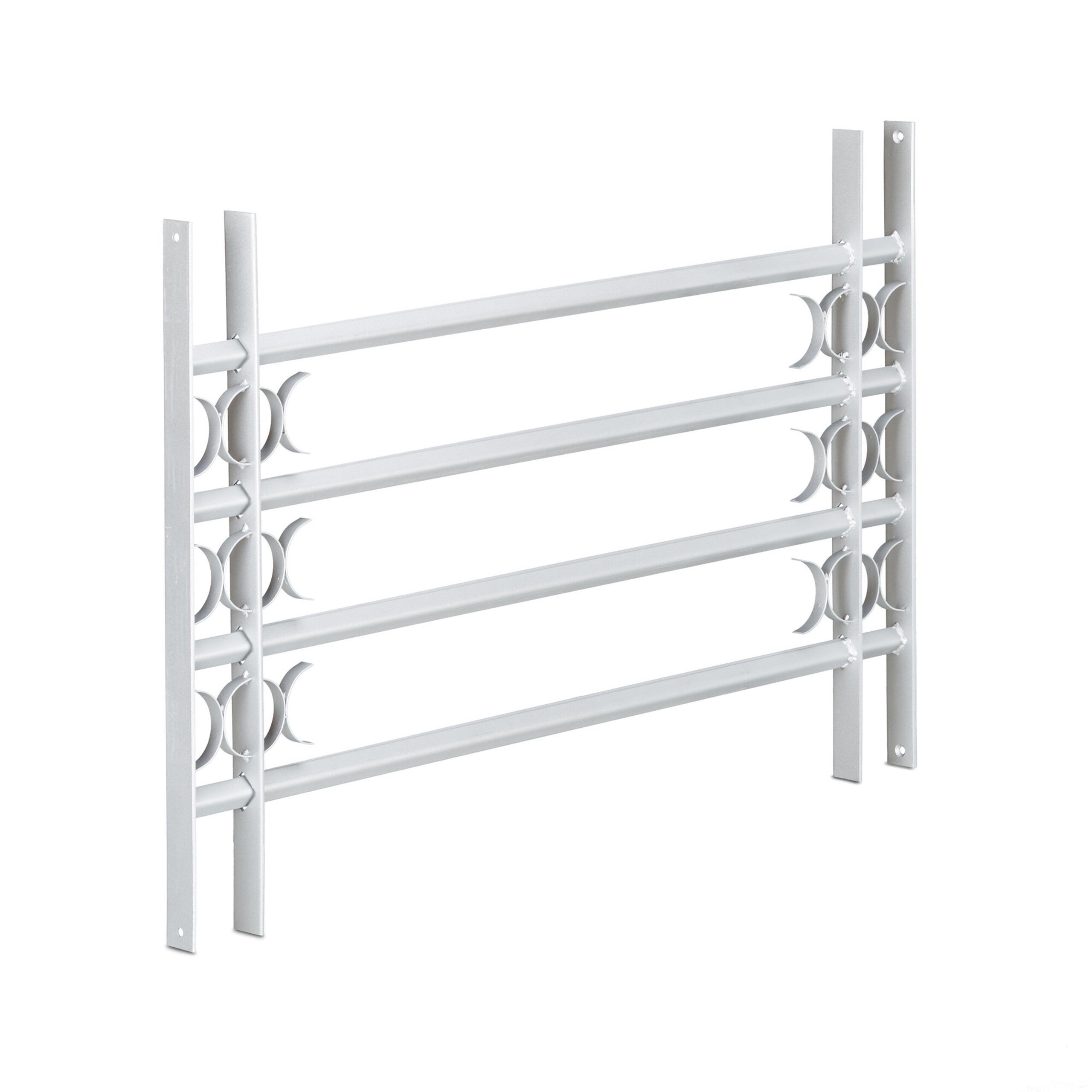 Grate per Finestre Antiscasso, 600x1000-1500 mm, Estensibili, Acciaio, Inferriate di Sicurezza, Grigio, Relaxdays - 9
