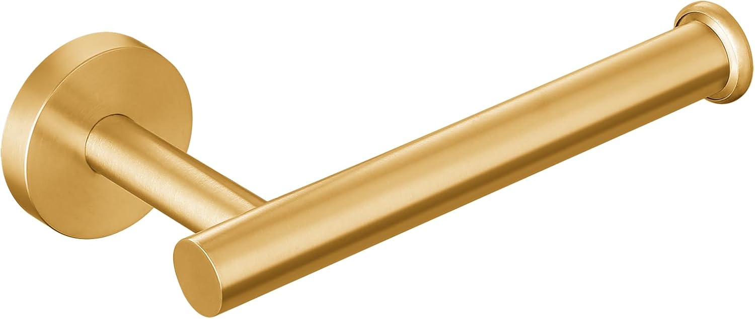 Uchwyt na papier toaletowy, mocowany na ścianie, odpowiedni do łazienki i kuchni, ze stali nierdzewnej w kolorze złotym