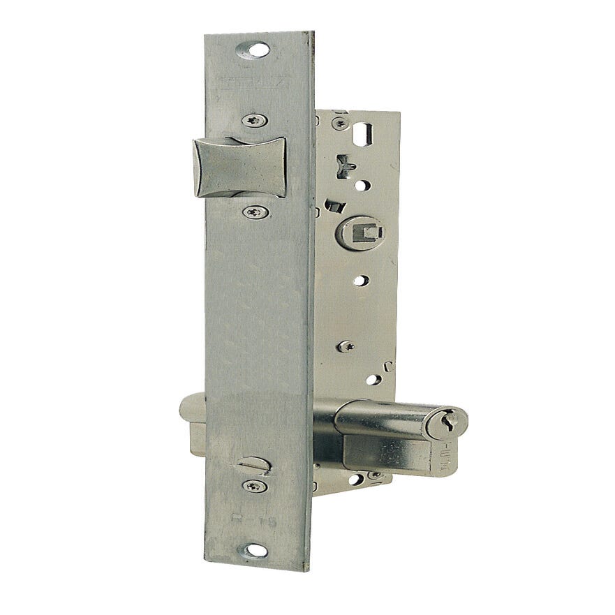 Serrure à mortaiser chromée avec entrée de 20 mm et entraxe de 85 mm - 2