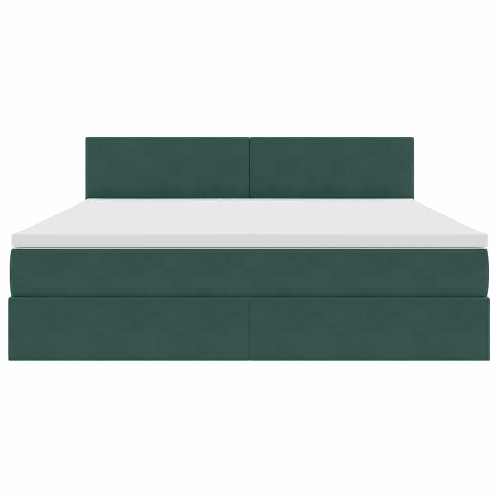 Lit avec rangement, vert foncé, 180 x 200 cm, velours - 6