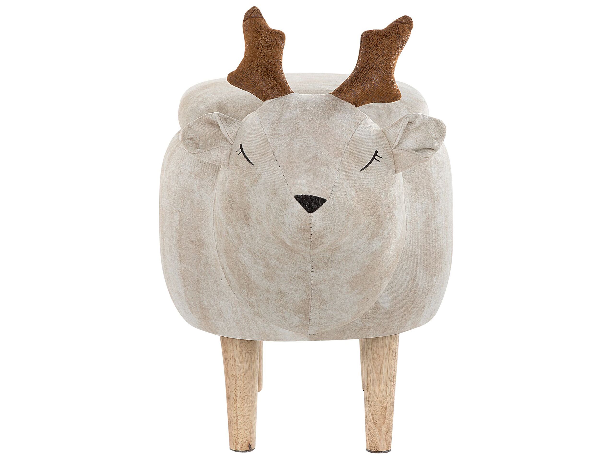 Pouf animaletto contenitore REINDEER Tessuto Beige - 5