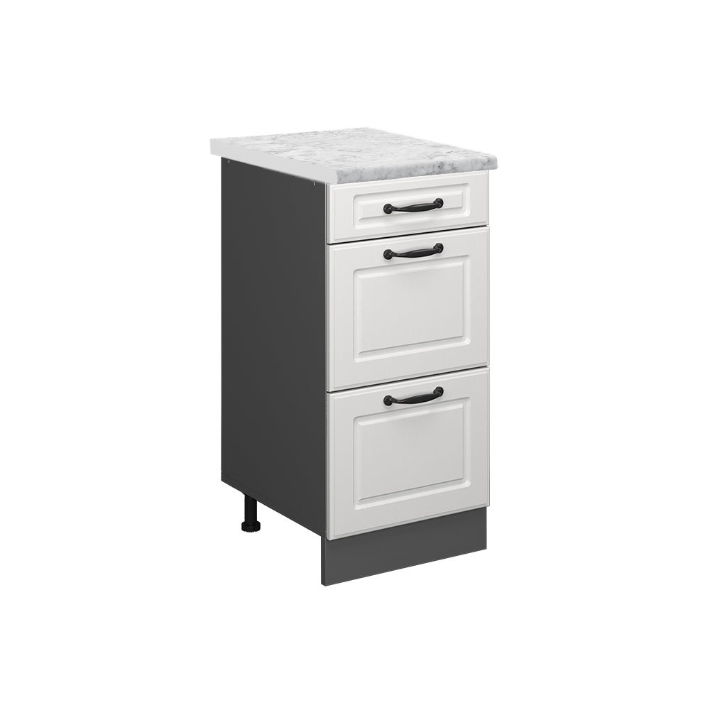 Vicco Szafka dolna do kuchni R-Line, Biały domek wiejski, 40 cm BR Marmur