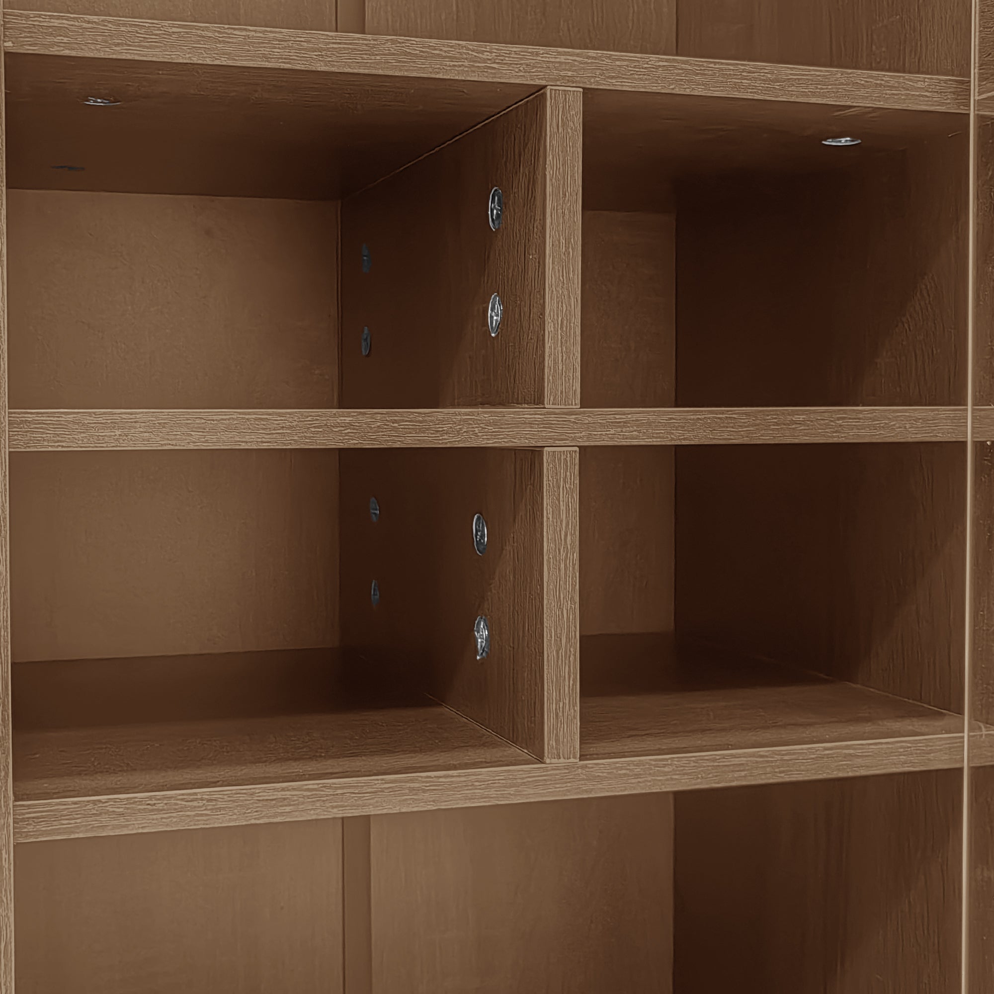 Vetrina 75x35x164.5 cm - 2 ante - Pannello in vetro + ripiano multistrato + cassetto nascosto - ​​Noce​ - 9