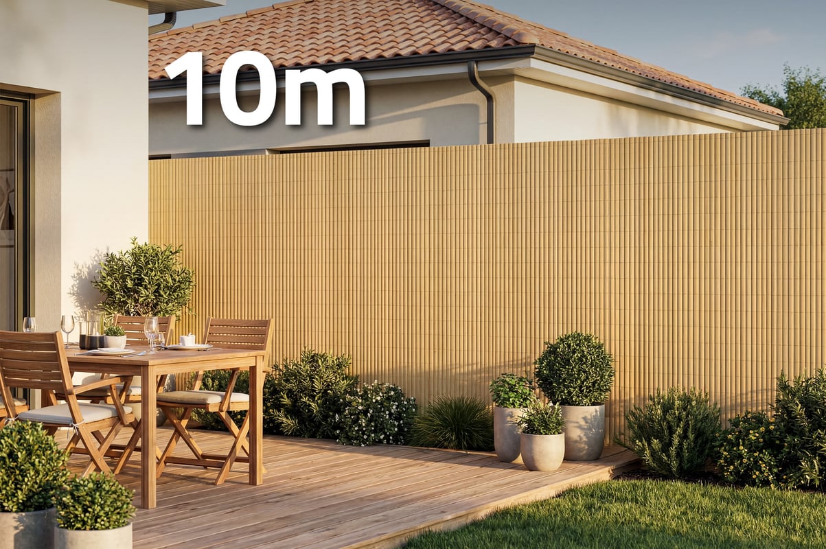 Siatka trzcinowa PCV VISO, 10m x 1,8m, beżowa