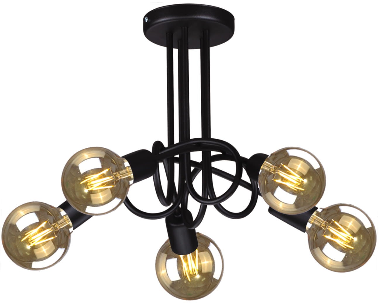 Lampa wisząca Deze czarna 5xE27x60W wym: 31 x 40 x 40 cm metal Kaja