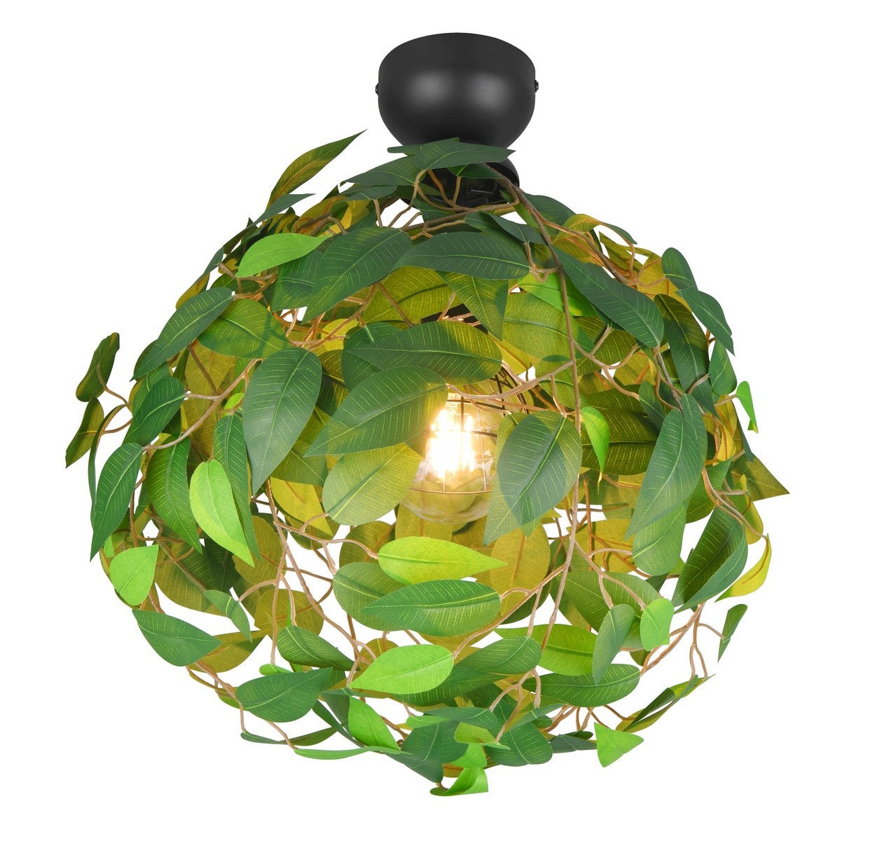 Lampa sufitowa wisząca Leavy zielono-czarna 1xE27x28W wym: 58 x 38 x 38 cm tworzywo sztuczne RL