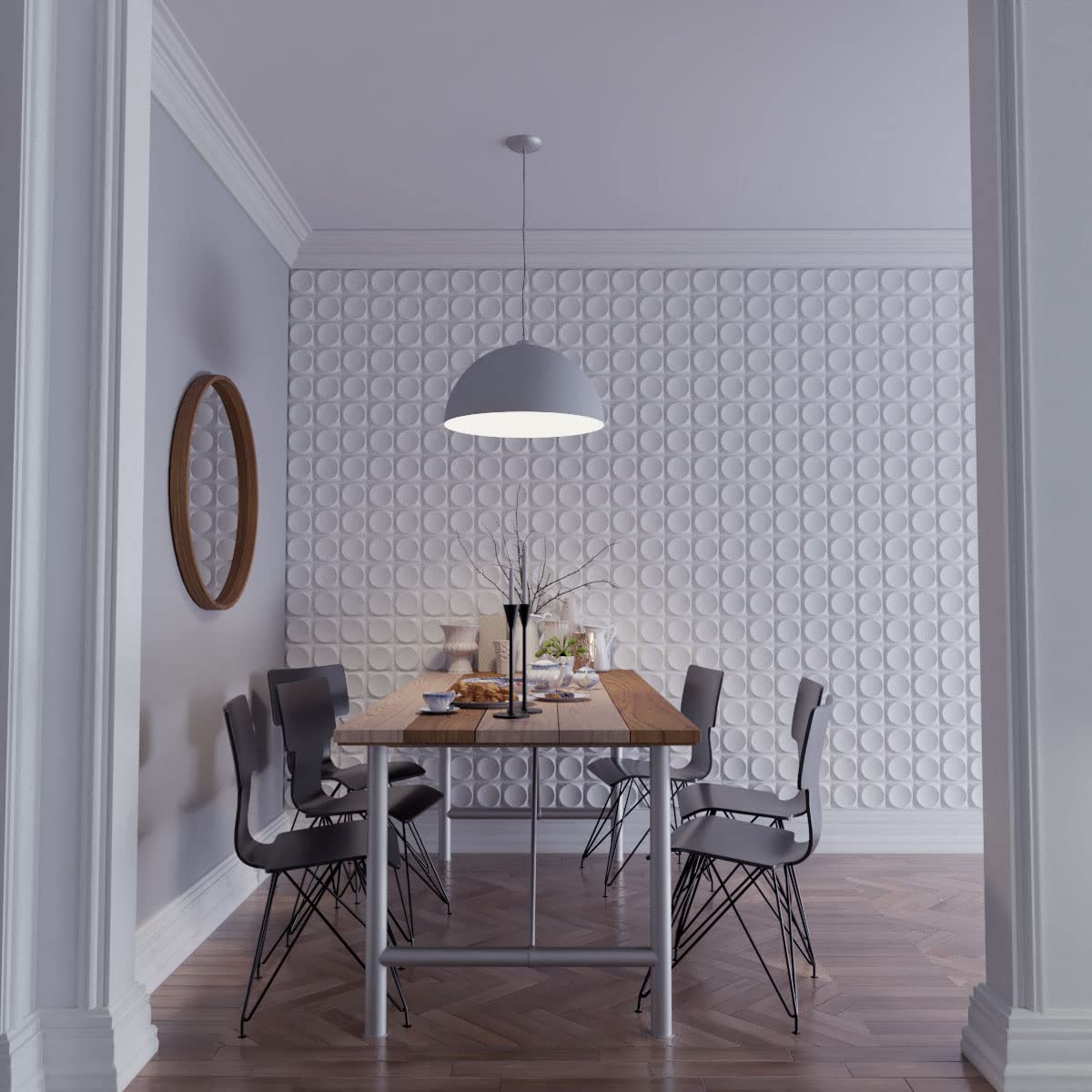 Panneau mural décoratif 3D en PVC, 30 x 30cm, imperméable, facile à installer, idéal pour la décoration murale d'un salon ou d'une chambre (15 pièces) - 5