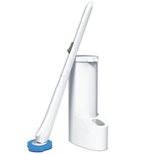 NEWLONIS Kit WC Con Scopino Usa E Getta - 1 Supporto + 1 Contenitore + 8 Ricariche Profumate, Aggancio A Parete