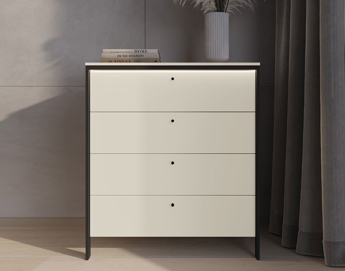 Commode 4 tiroirs 101*49*115 cm beige - KIMI - Best Mobilier | Leroy Merlin