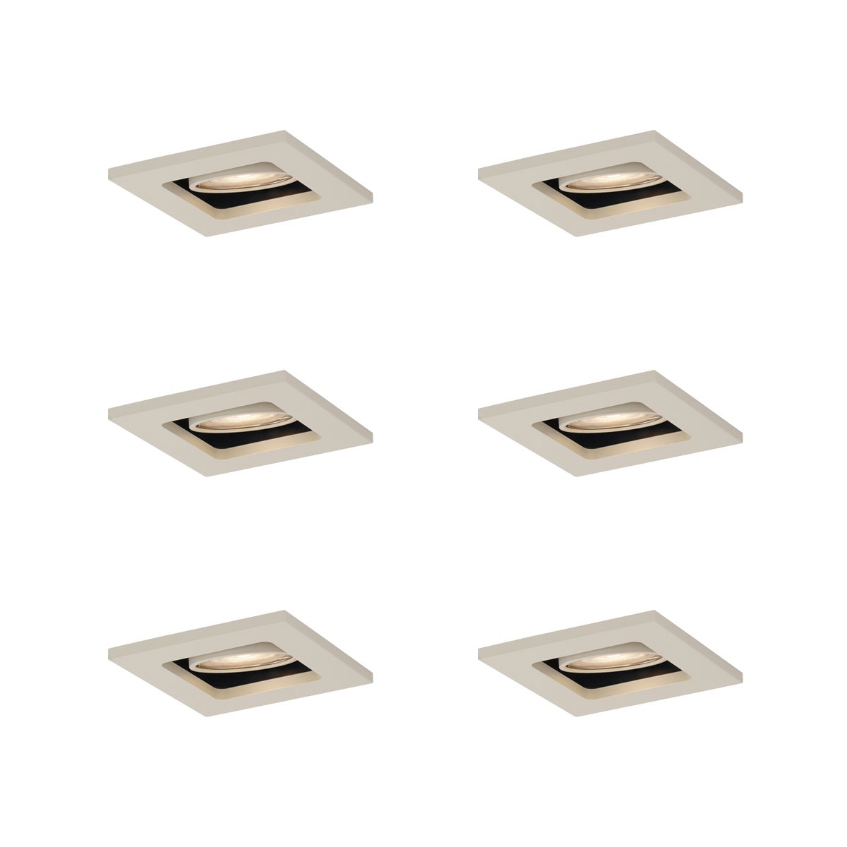 Set De 6 Focos Empotrables Modernos Para Baño Blanco IP54 - Shed Honey