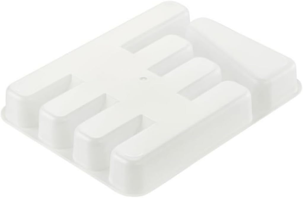 Organiseur de couverts à 5 compartiments - Organiseur de tiroir de cuisine en plastique 33 x 26 x 5 cm - Plateau de rangement pour fourchettes - 5