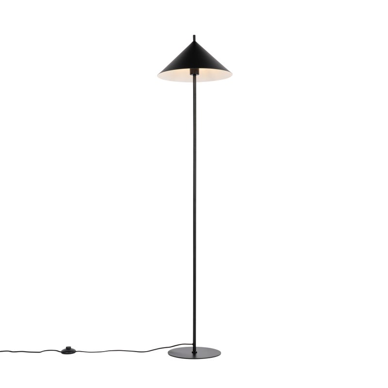 Designerska lampa podłogowa czarna - Triangolo