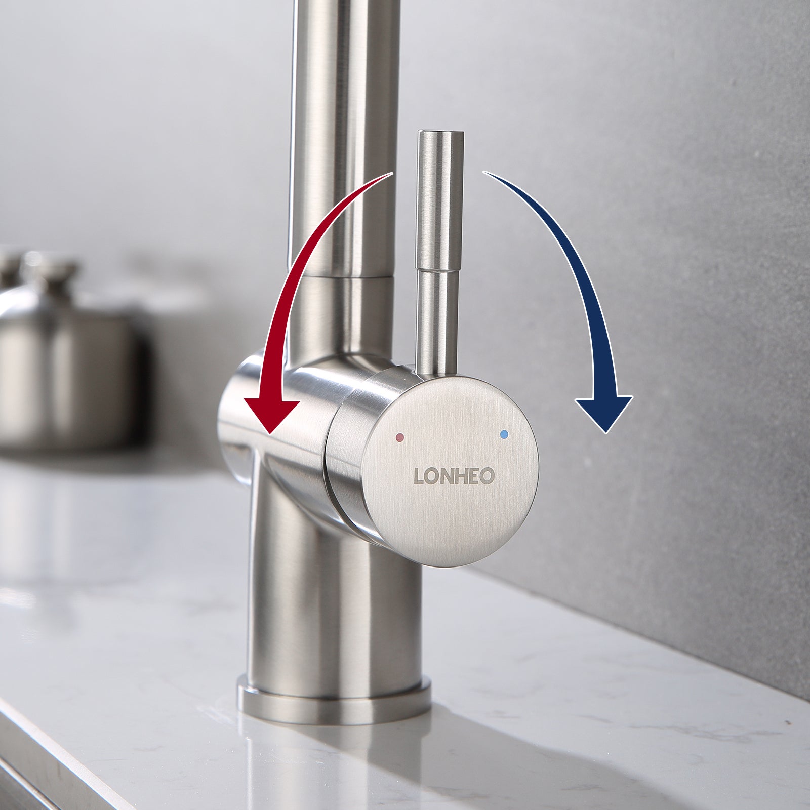 Mitigeur Cuisine avec Douchette Extractible Robinet d'évier à Deux Jets Robinetterie Cuisine en Acier Brossé Pivotant 360°,Barboteur Démotable - 9