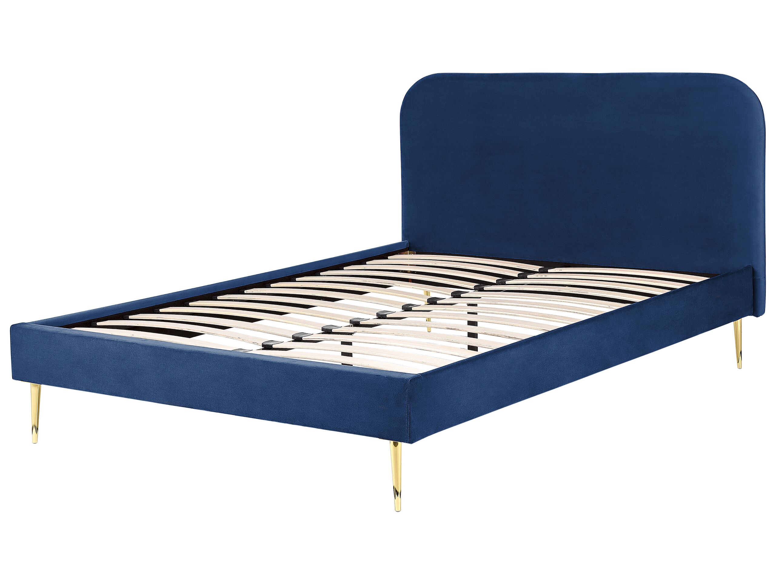 Letto Velluto FLAYAT 160 x 200 cm Blu marino - 5