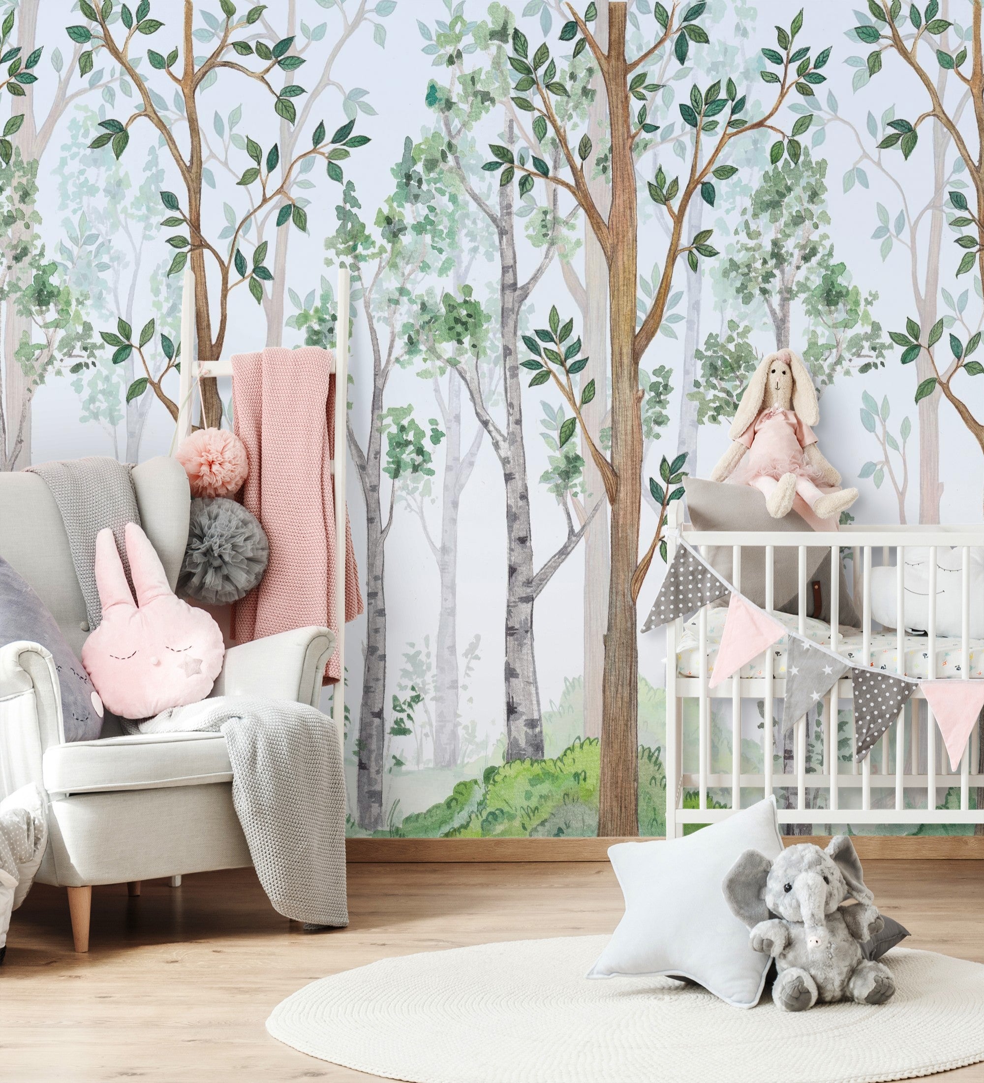 Carta da parati murale per bambini con scena di bosco incantato - Baby Wonderland 683198 di GAULAN - 2,55 m x 3,50 m - 4