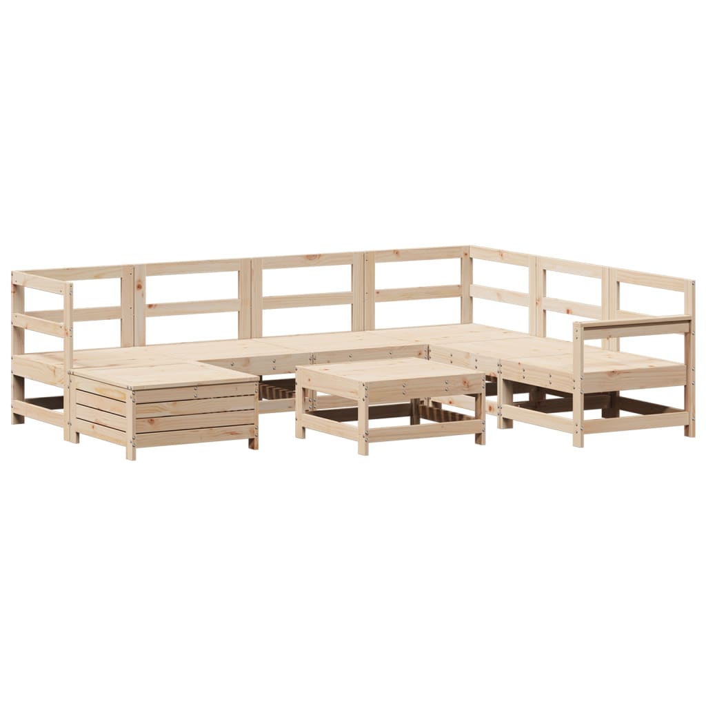 Salon bas de jardin en Bois Marron 8 personnes - 2