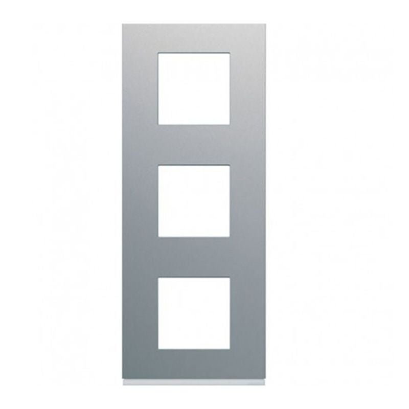Plaque Double TITANE KALLYSTA Hager WK496 - Pour Rénovation, Entraxe Vertical 57mm - Neuf