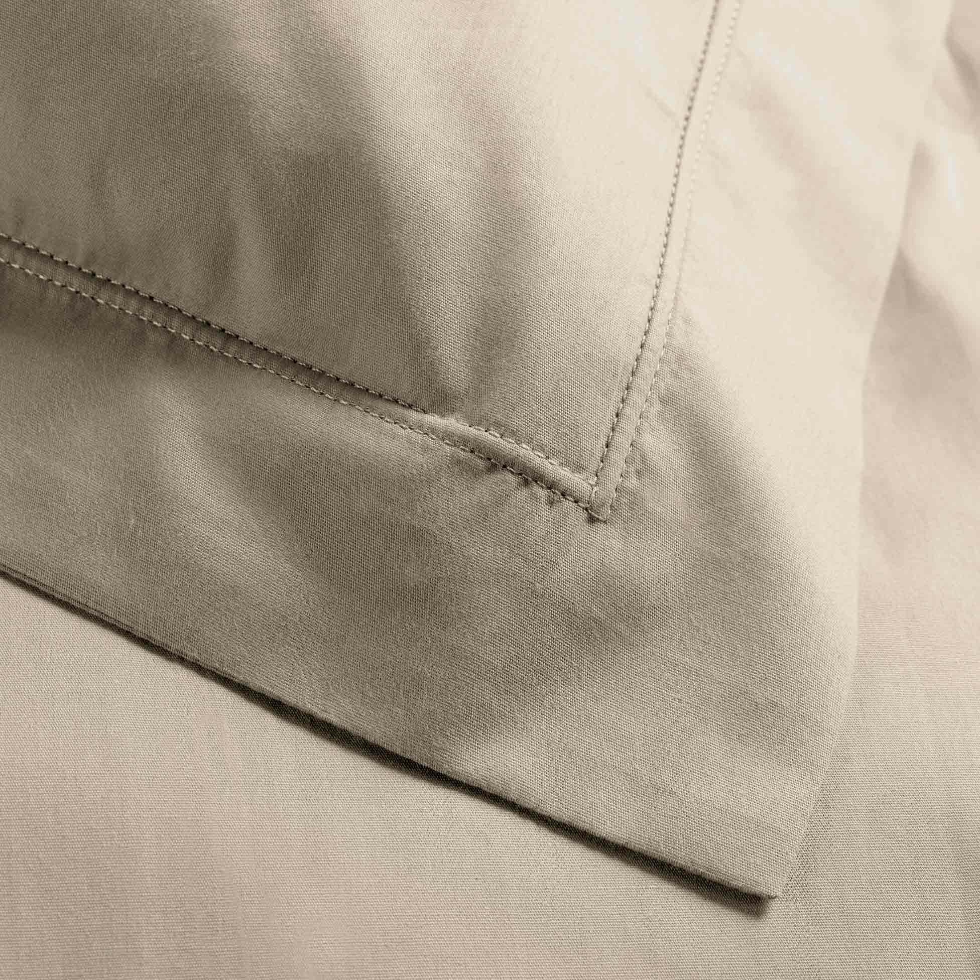 Parure de lit 260 x 240 cm – Percale de coton 78 fils – Sable - Qualité Hôtel – 2 taies 63x63 cm - 4