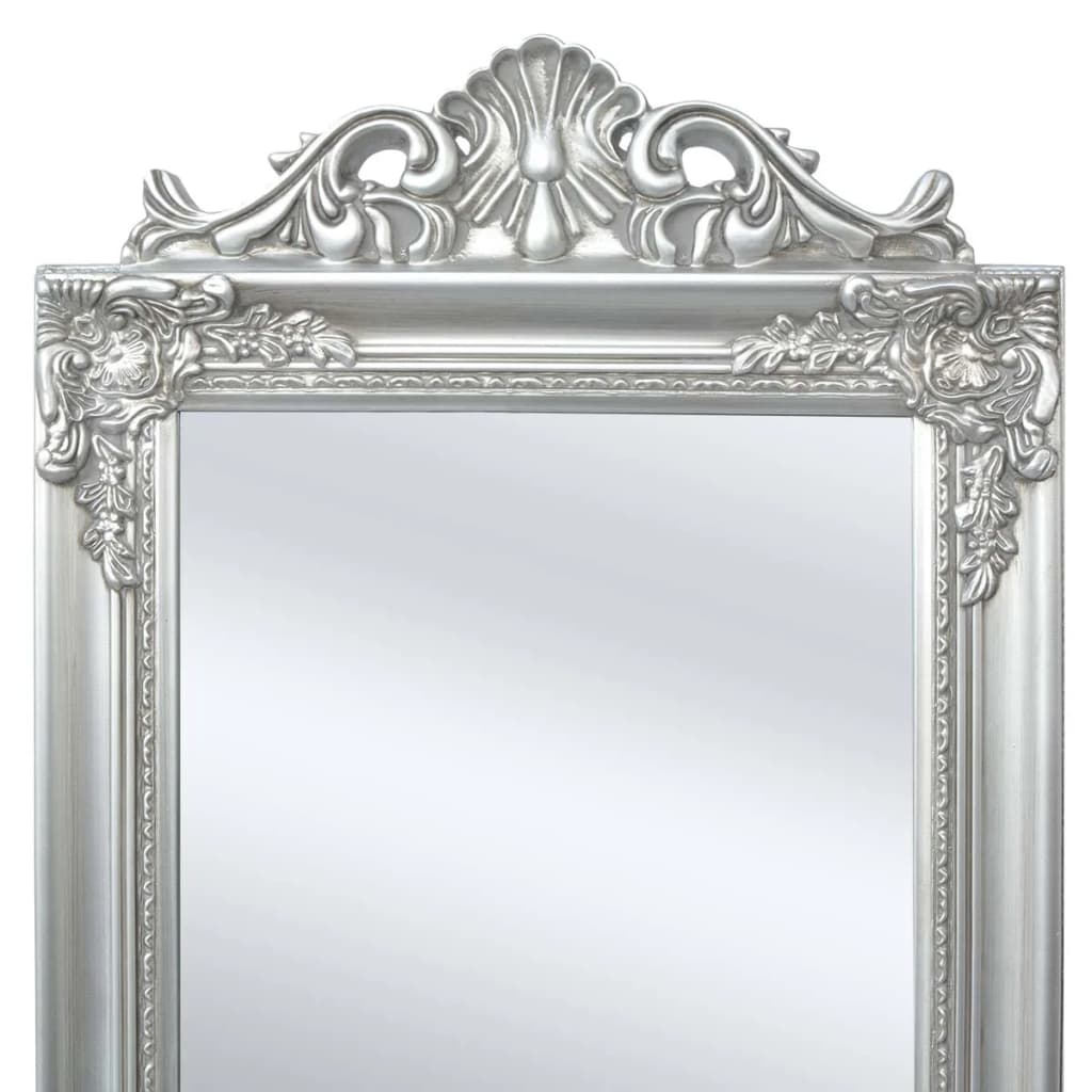 Miroir sur pied Style baroque 160x40 cm Argenté - 8
