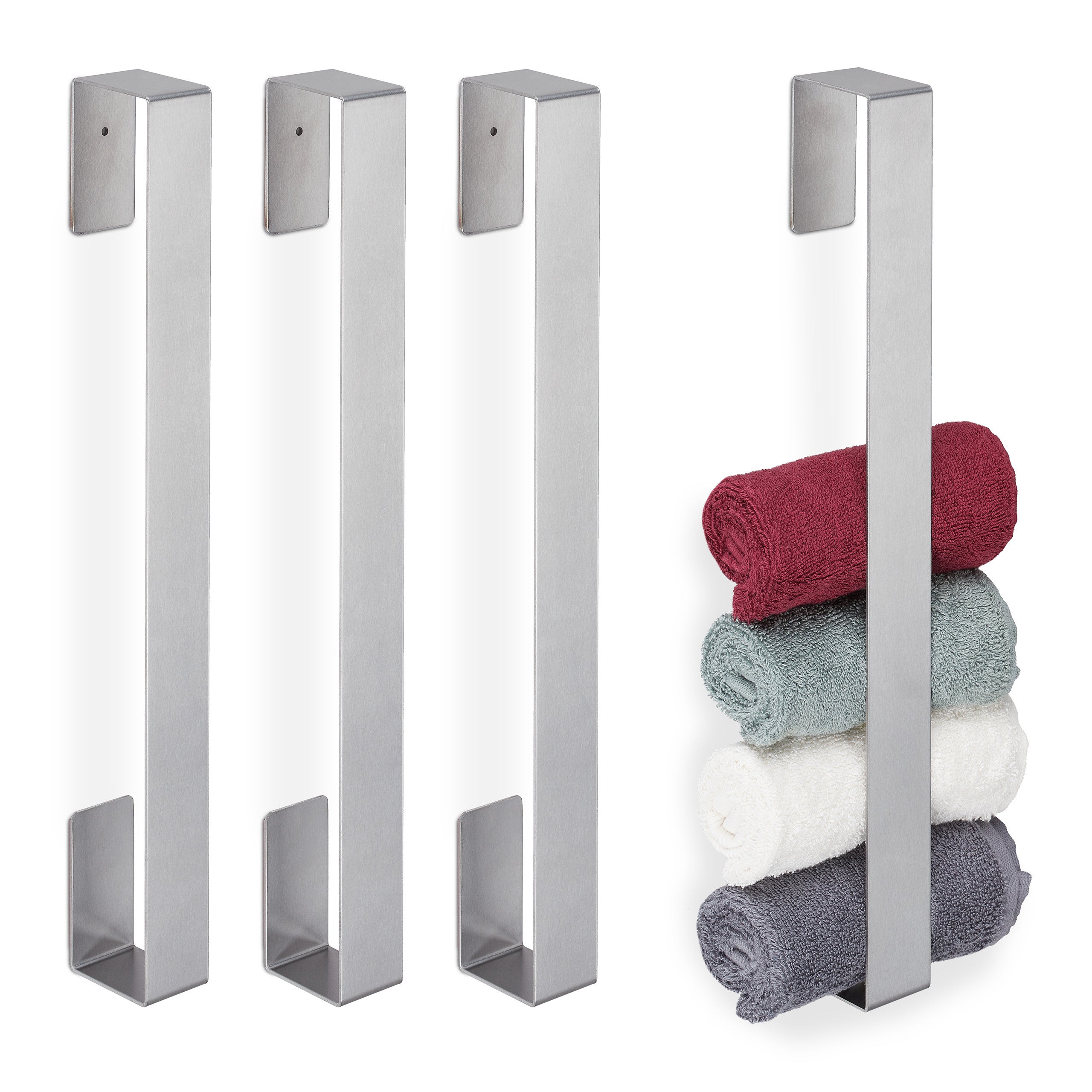 Porte-Serviettes Sur Pied En Inox - 2 Barres Escalier - 80x32x20 Cm - Style Moderne