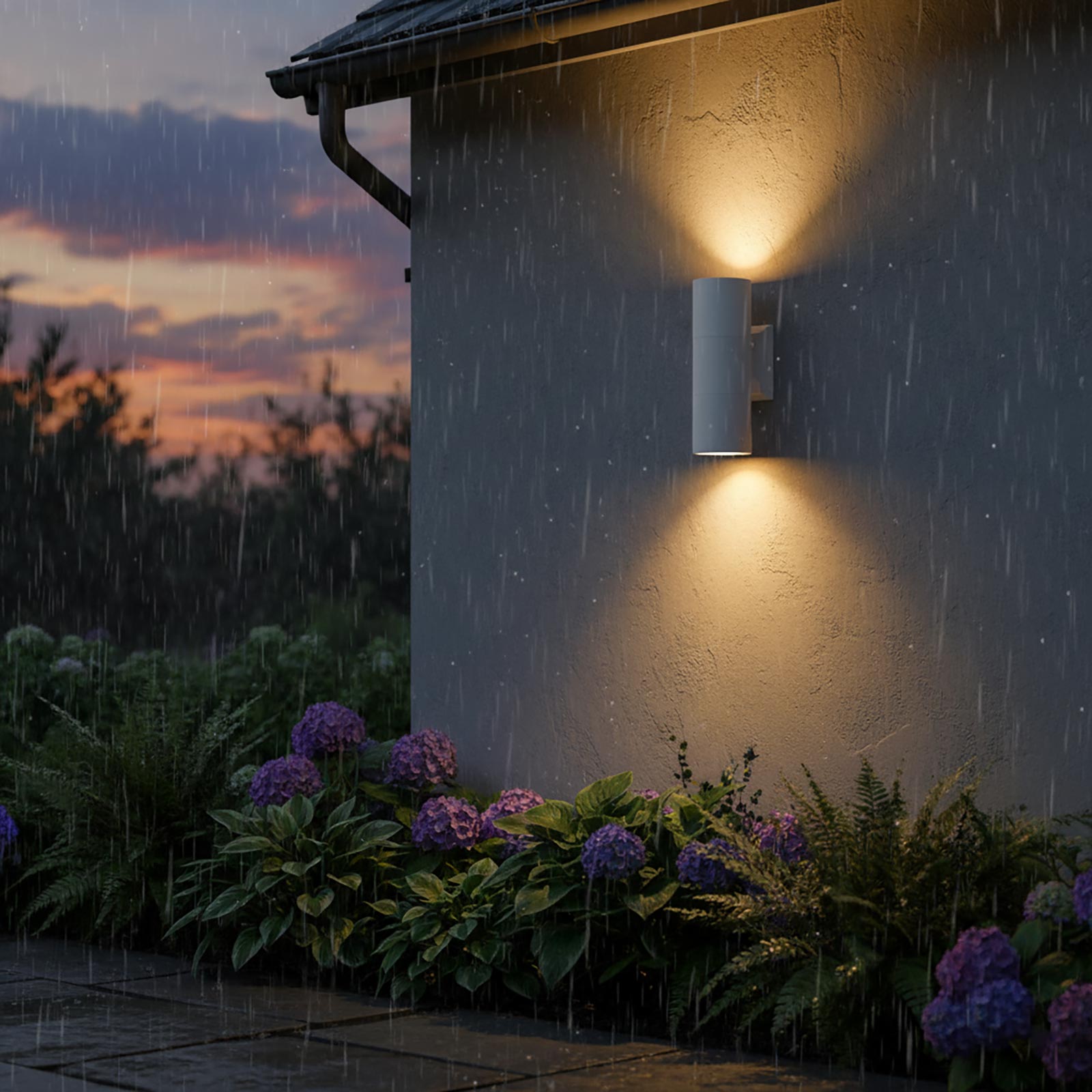 Applique Murale Extérieure Cilindro IP65 Double Faisceau LED 10W GU10 RGB UP et DOWN Lampe Murale Façade Balcon 230V BLANC - 3