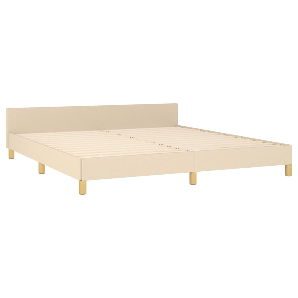 Cadre de lit sans matelas crème 180 x 200 cm en tissu - 5